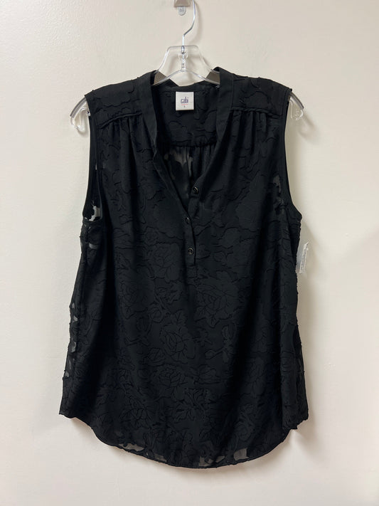 Top Sleeveless By Cabi In Black, Size: L