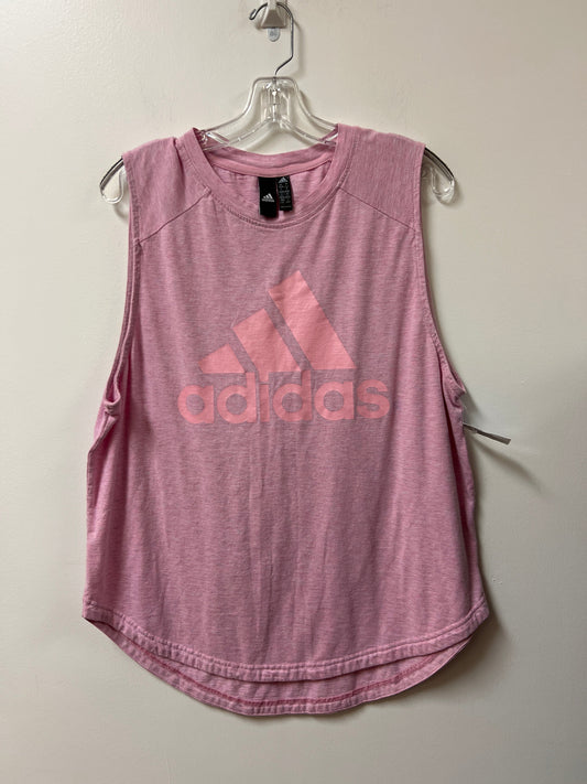 Athletic Tank Top By Adidas In Pink, Size: L