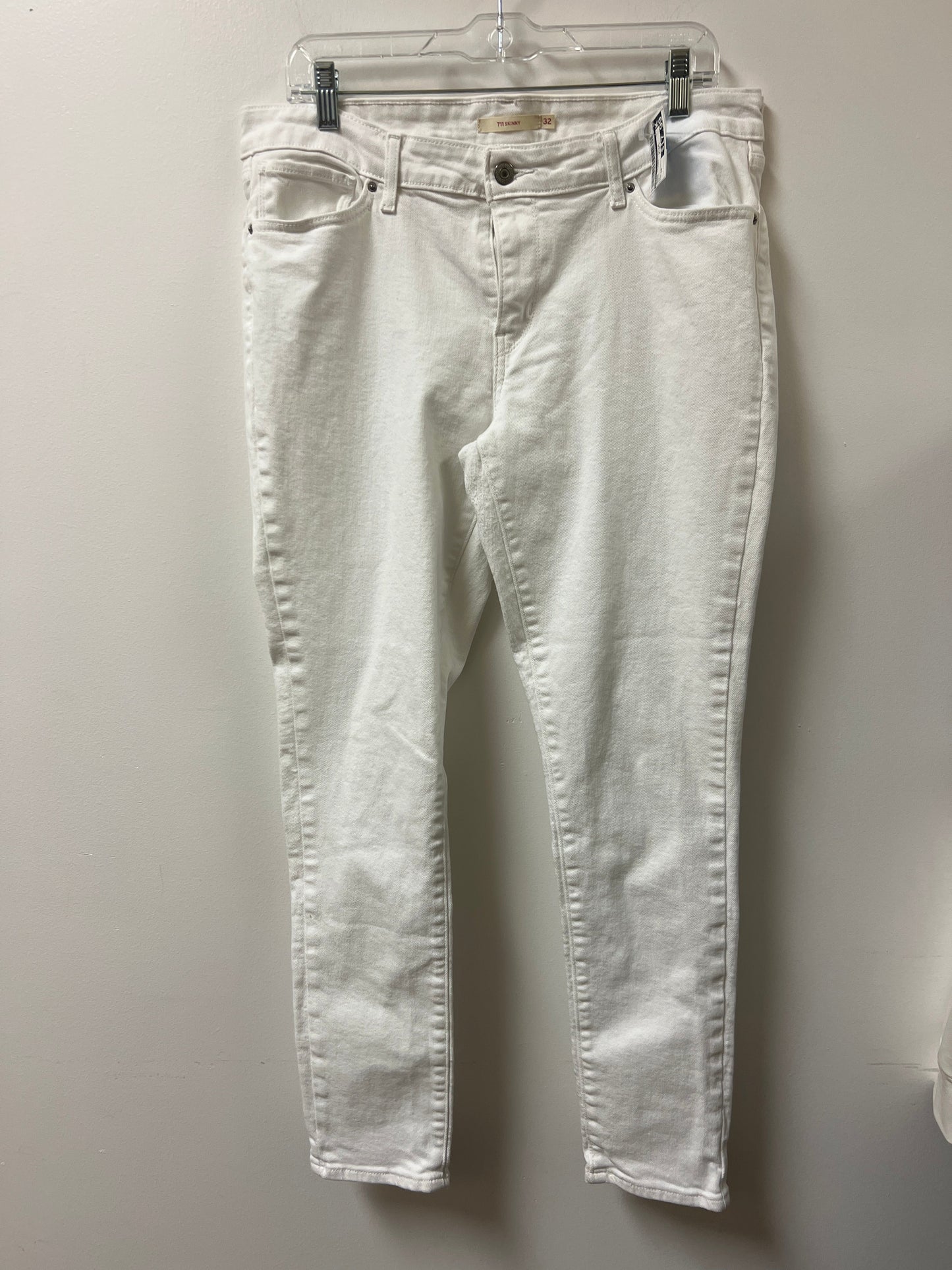 Jeans Skinny By Levis In White, Size: 14