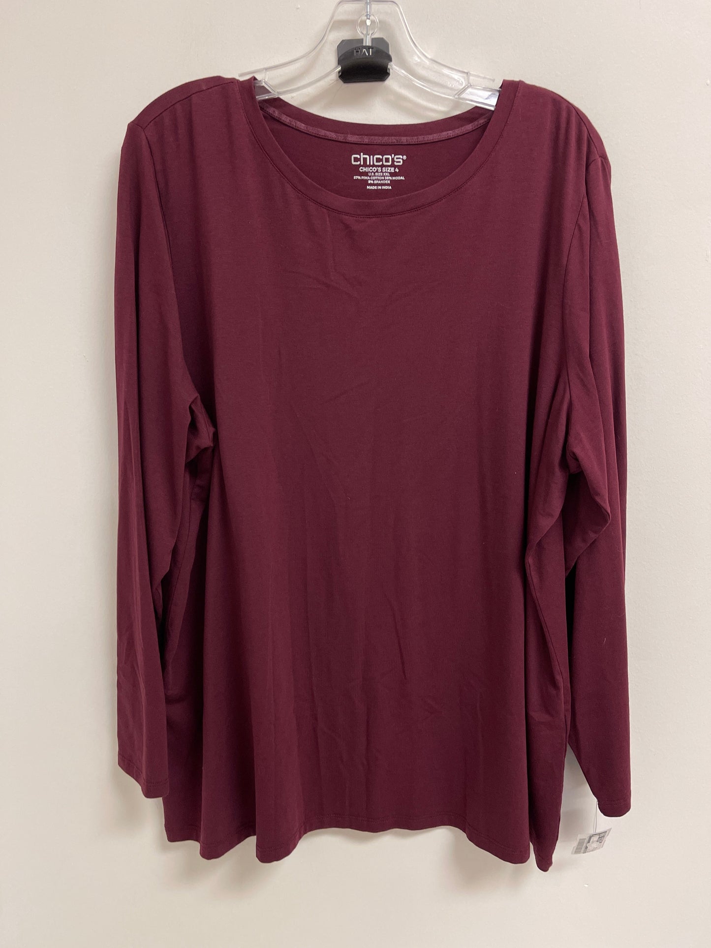 Top Long Sleeve By Chicos In Red, Size: 2x