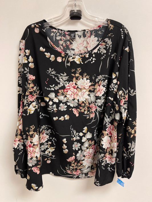 Top Long Sleeve By Shein In Floral Print, Size: 4x