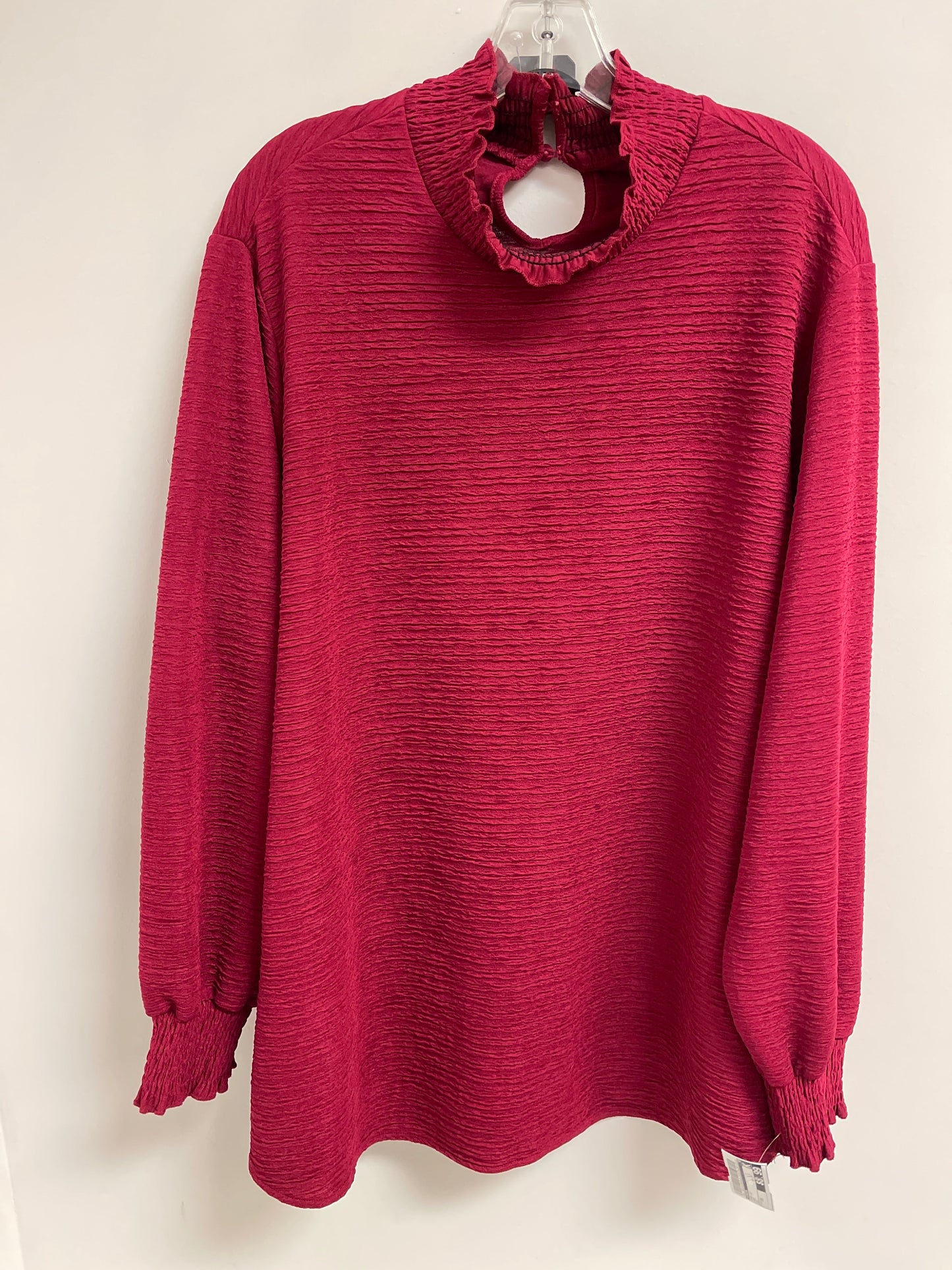 Top Long Sleeve By Shein In Red, Size: 3x