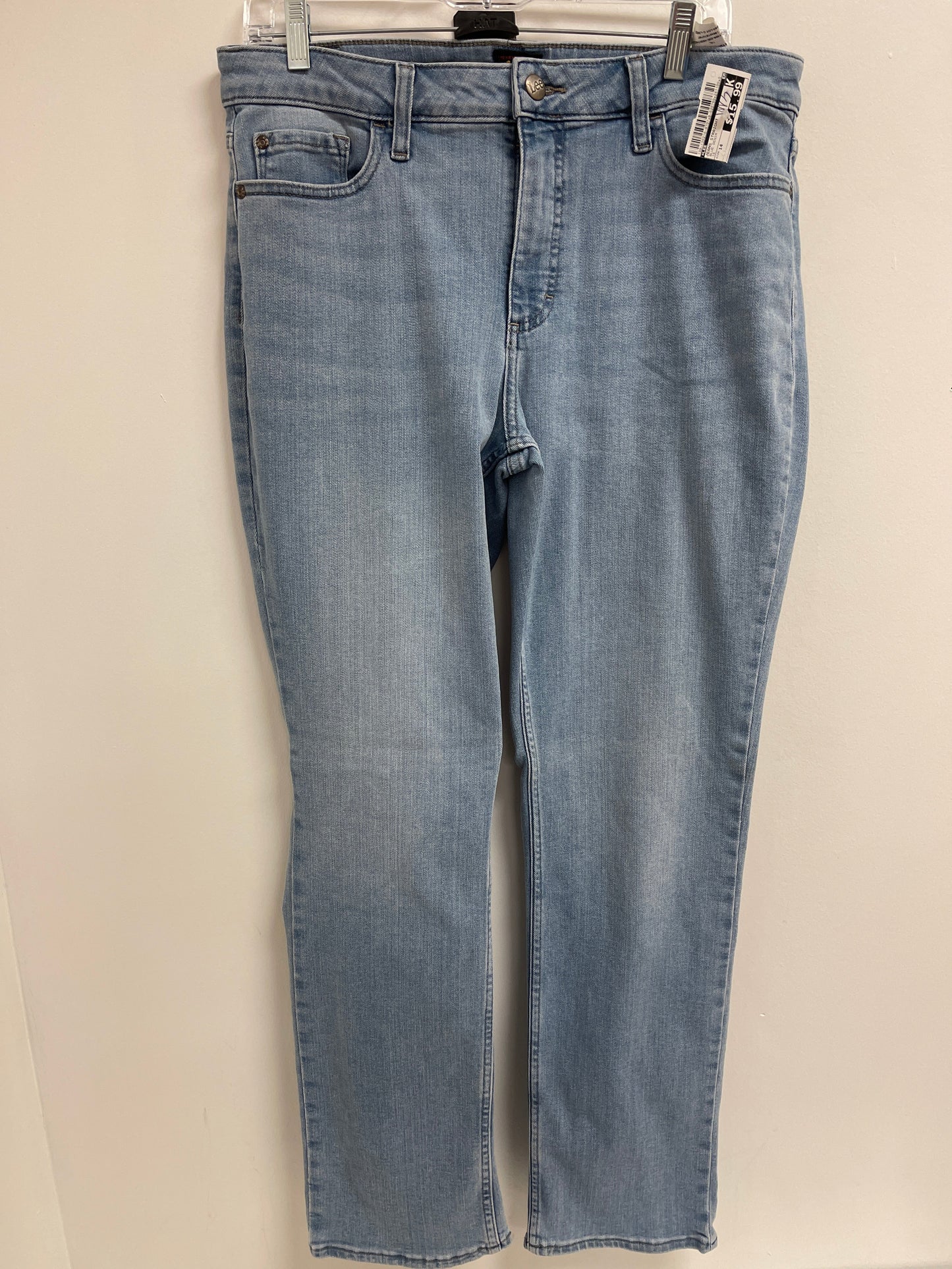 Jeans Straight By Lee In Blue Denim, Size: 14