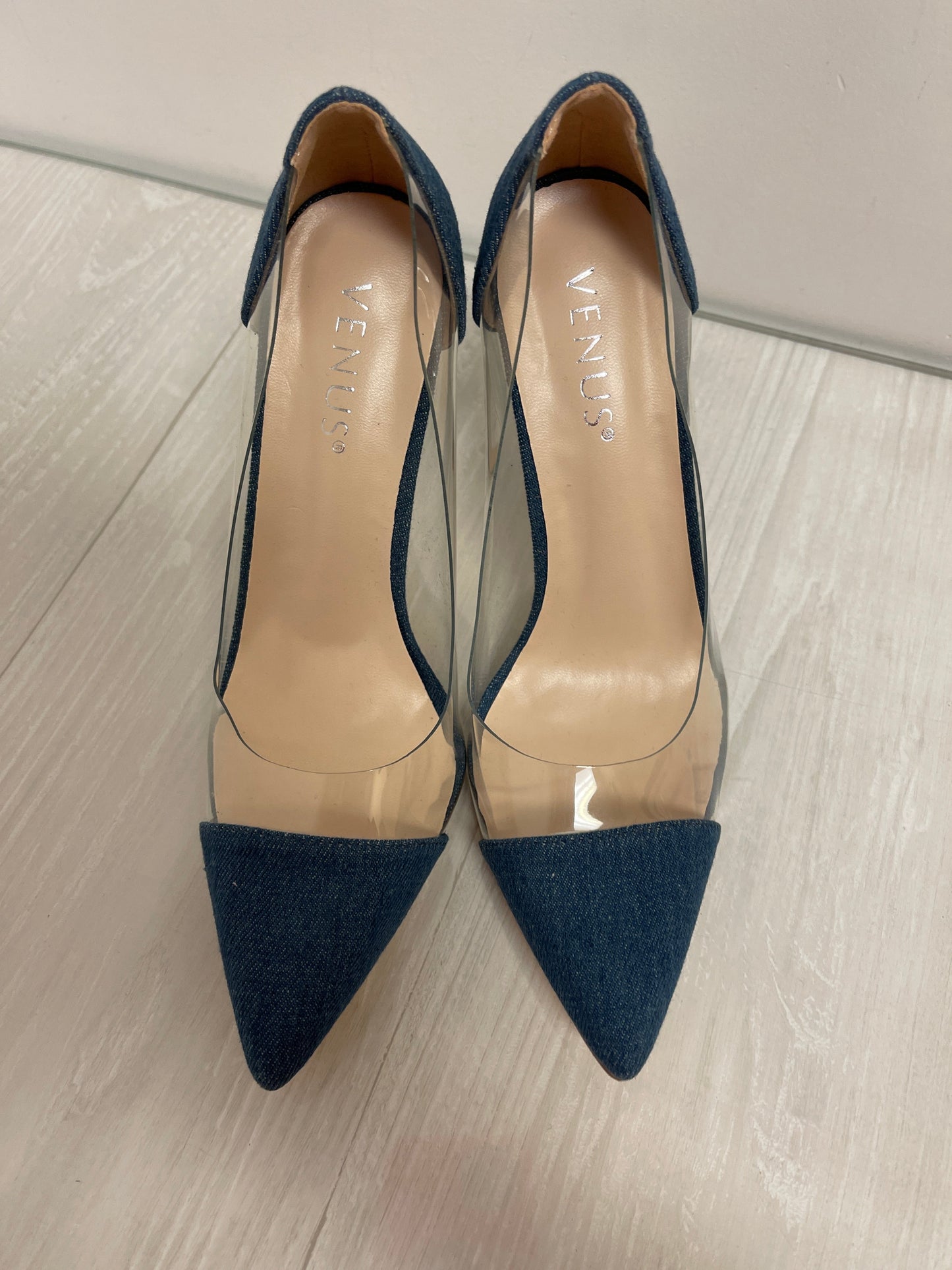 Shoes Heels Stiletto By Venus In Blue Denim, Size: 6.5