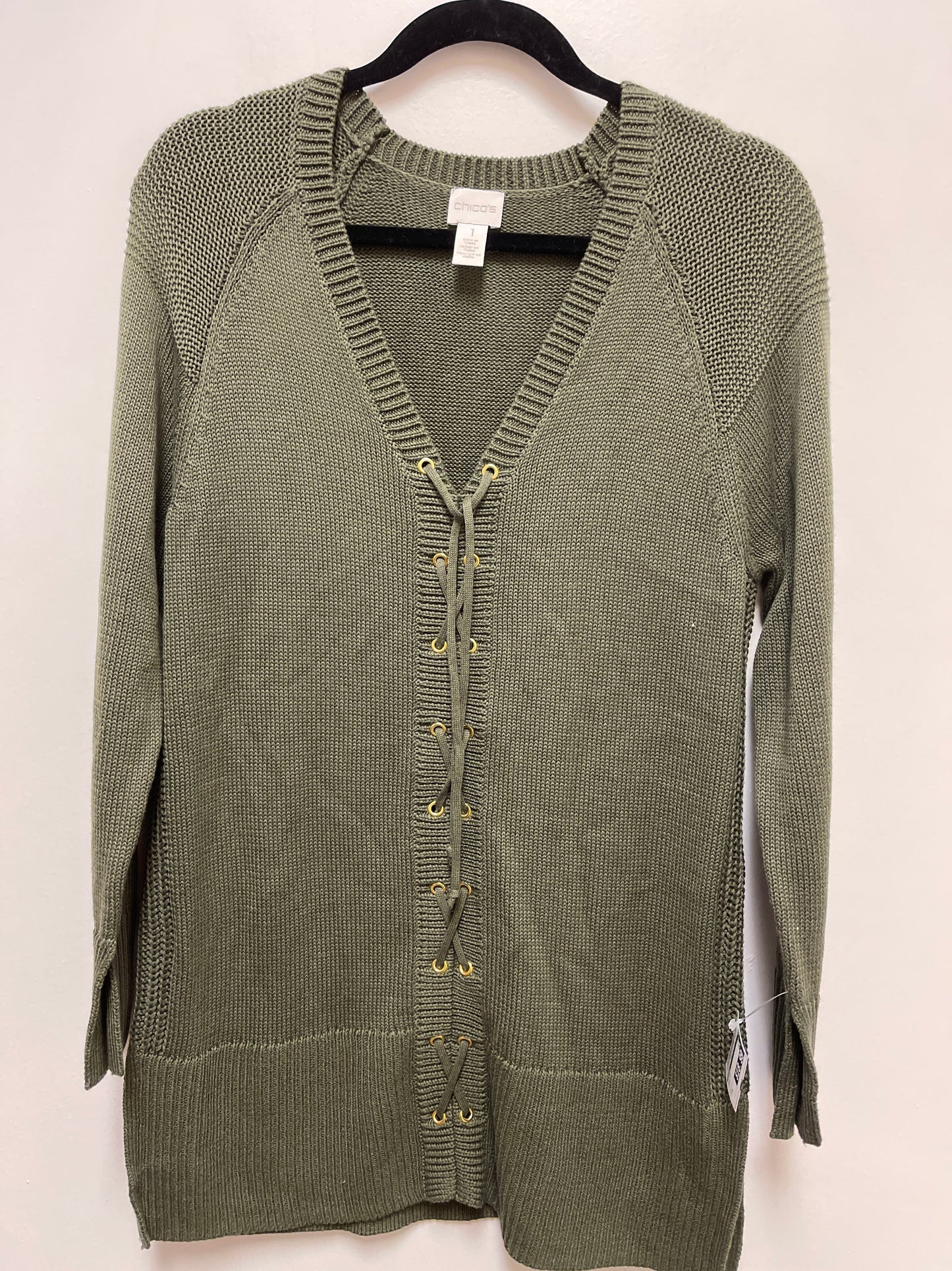 Sweater By Chicos In Green, Size: M