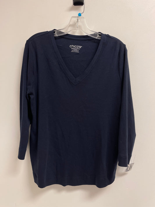 Top Long Sleeve By Chicos In Navy, Size: L