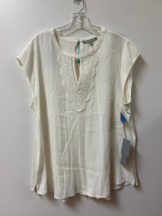 Top Short Sleeve By Daniel Rainn In Cream, Size: 2x