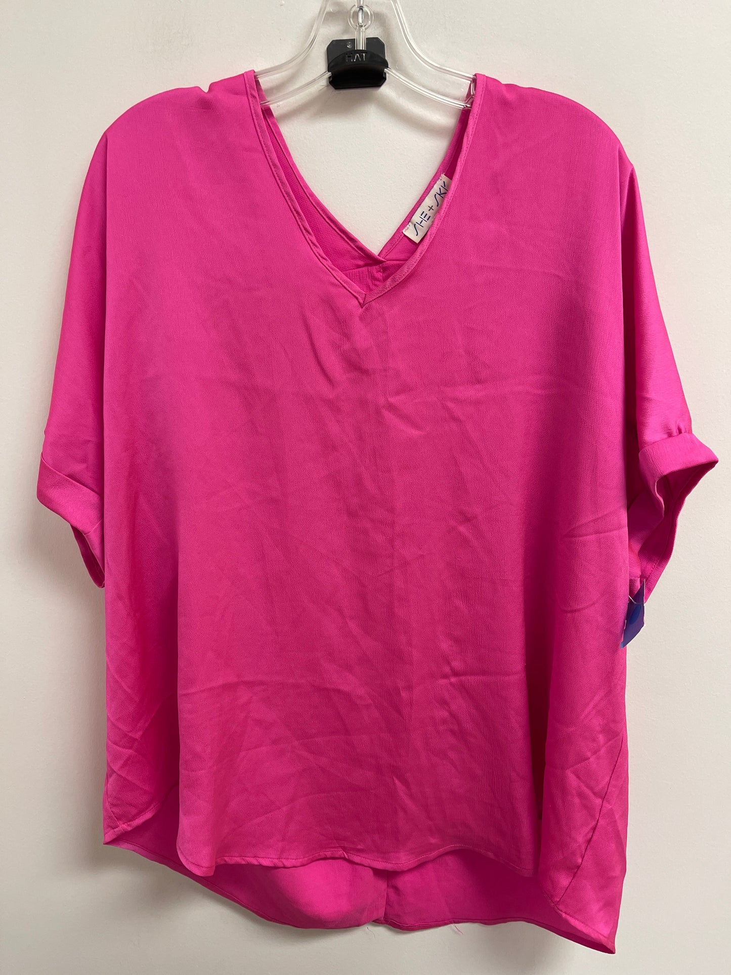 Top Short Sleeve By She + Sky In Pink, Size: 1x