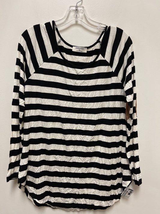 Top Long Sleeve By Zenana Outfitters In Striped Pattern, Size: Xl