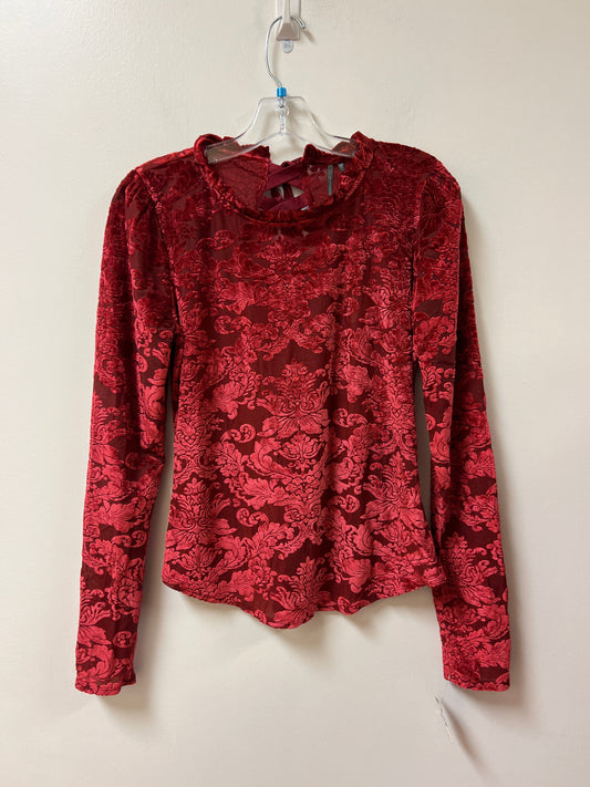 Top Long Sleeve By Anthropologie In Red, Size: L