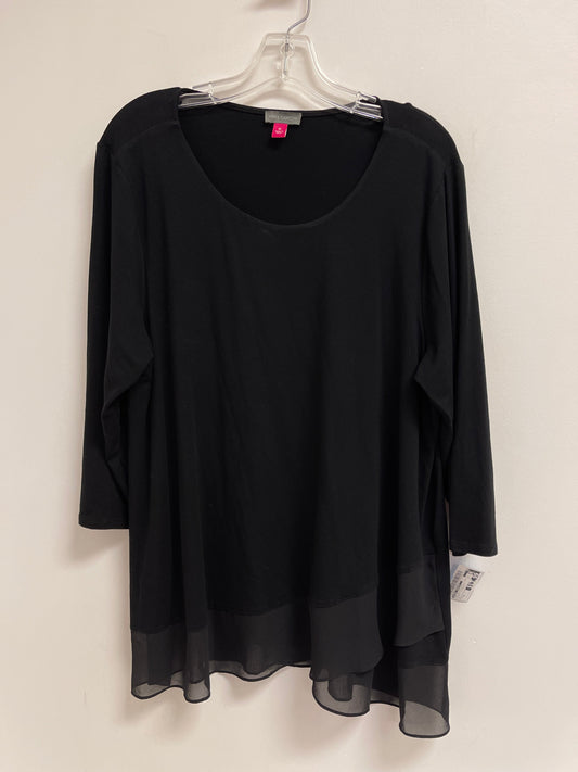 Top Long Sleeve By Vince Camuto In Black, Size: Xl