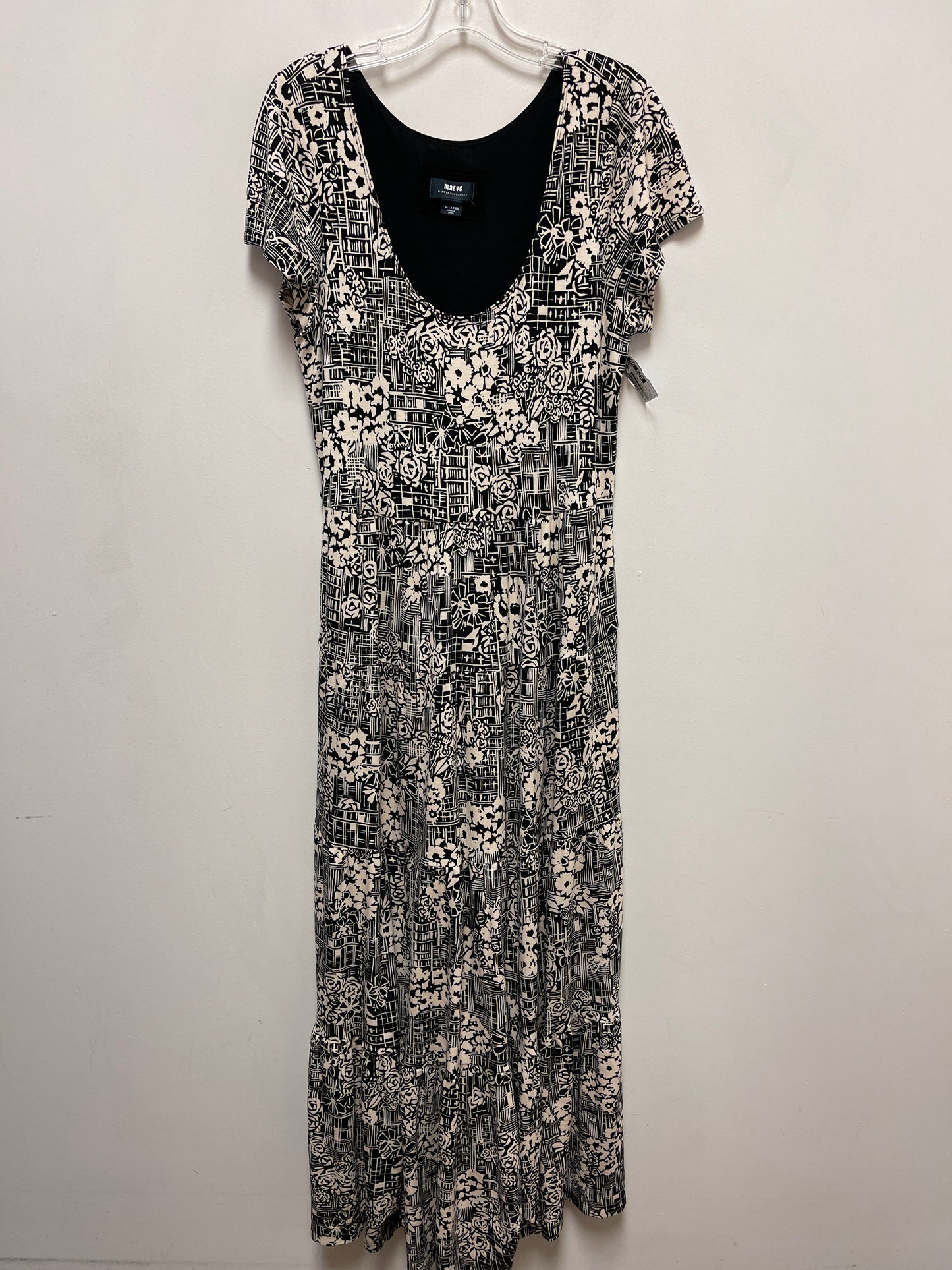 Dress Casual Maxi By Maeve In Black & Cream, Size: Xl