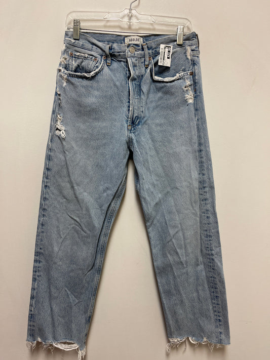 Jeans Straight By Agolde In Blue Denim, Size: 4