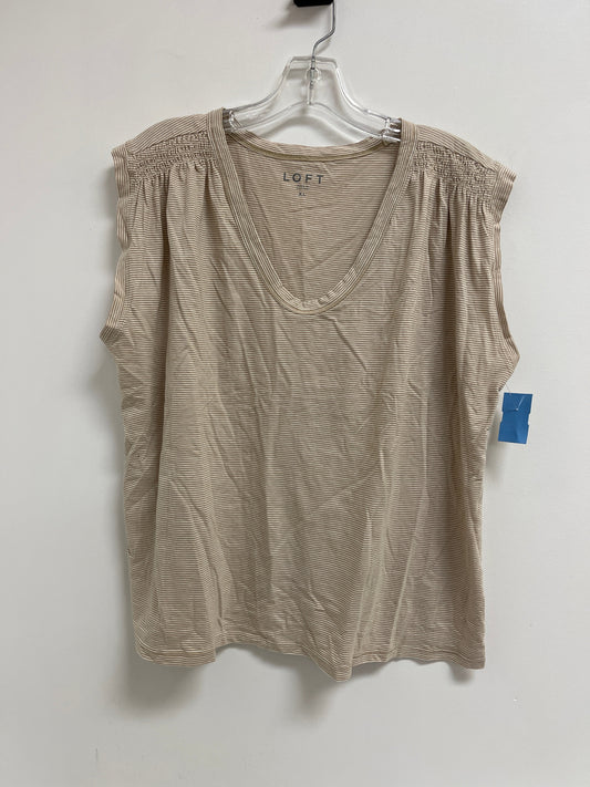 Top Short Sleeve By Loft In Cream, Size: Xl