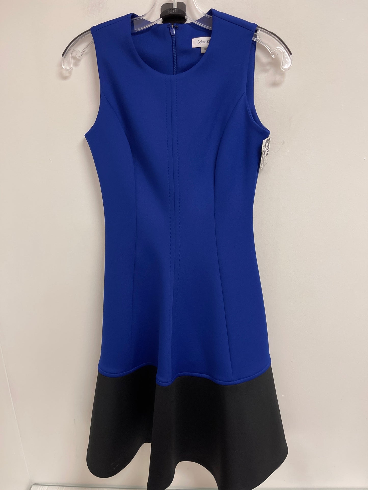 Dress Casual Midi By Calvin Klein In Black & Blue, Size: Xs