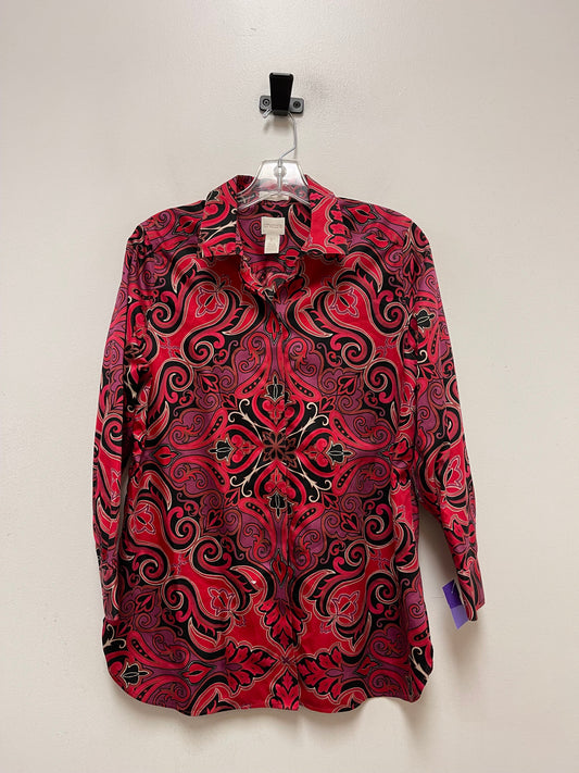 Red Blouse Long Sleeve Chicos, Size M