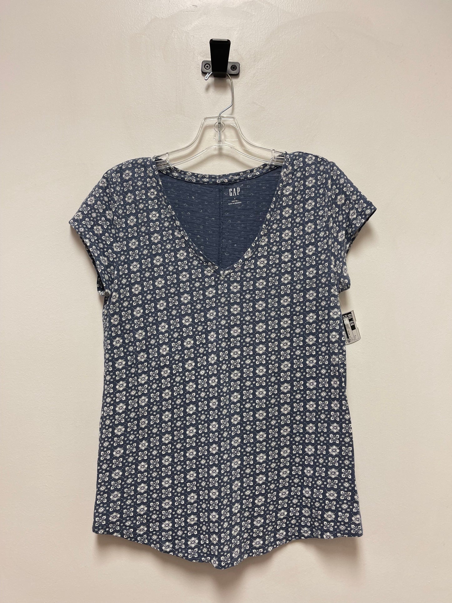 Blue Top Short Sleeve Basic Gap, Size S