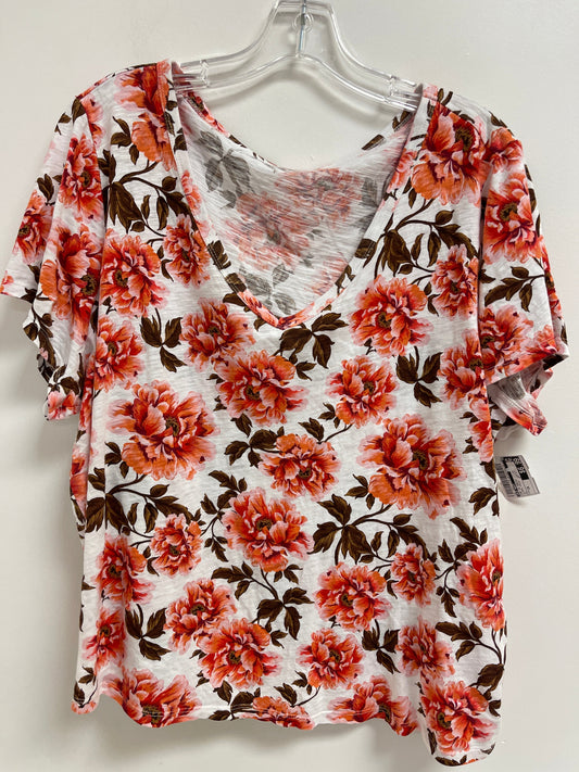 Floral Print Top Short Sleeve Basic Old Navy, Size 2x