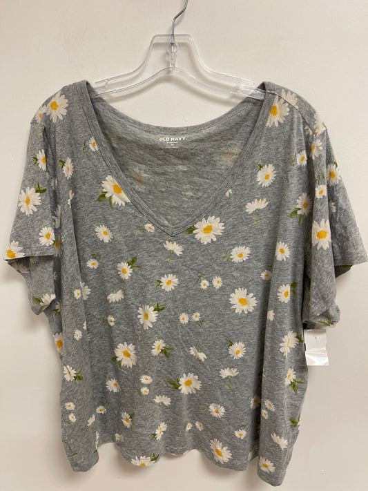 Grey Top Short Sleeve Old Navy, Size 2x