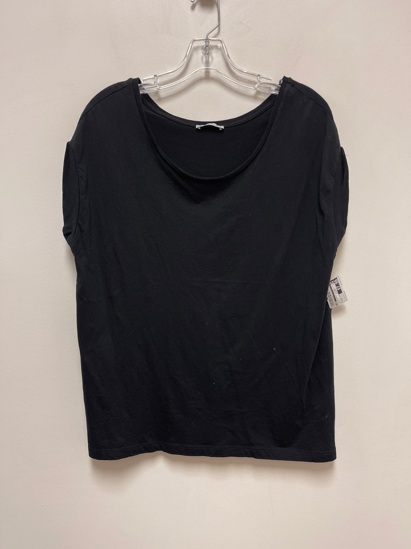 Black Top Short Sleeve Basic Zara, Size M