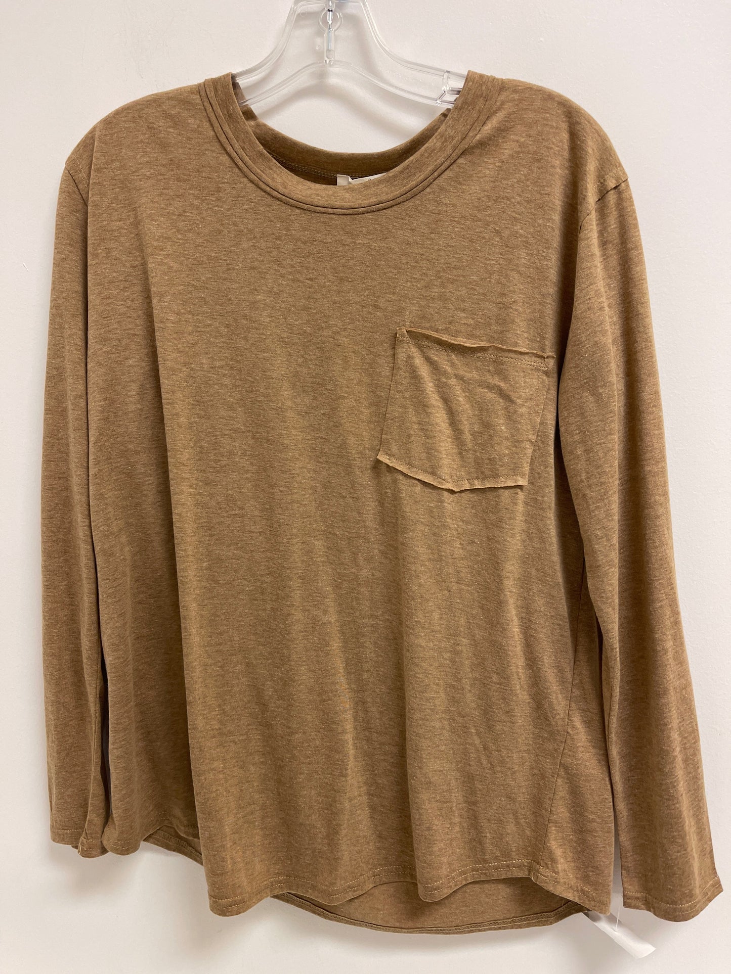 Brown Top Long Sleeve Basic Easel, Size S