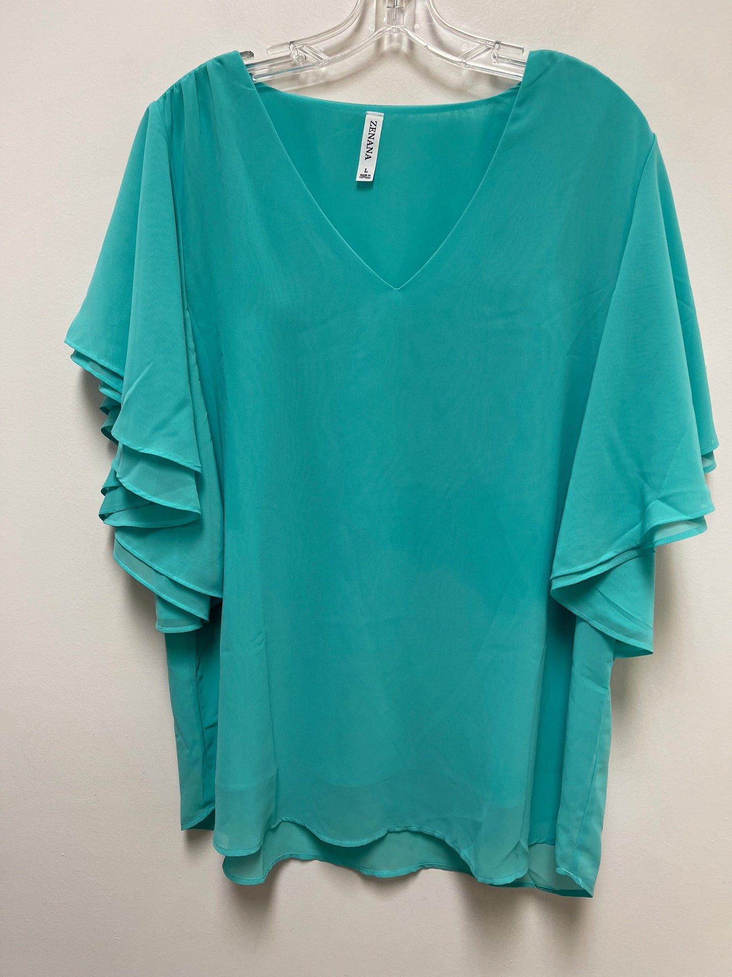 Green Top Short Sleeve Zenana Outfitters, Size L