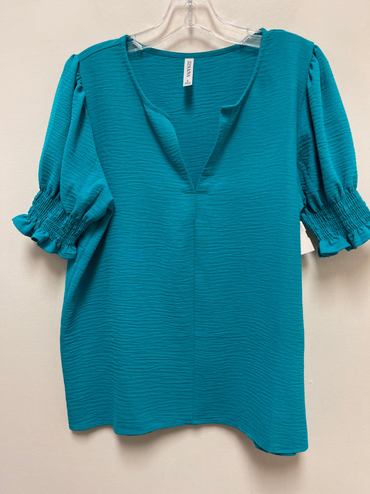 Blue Top Short Sleeve Zenana Outfitters, Size L