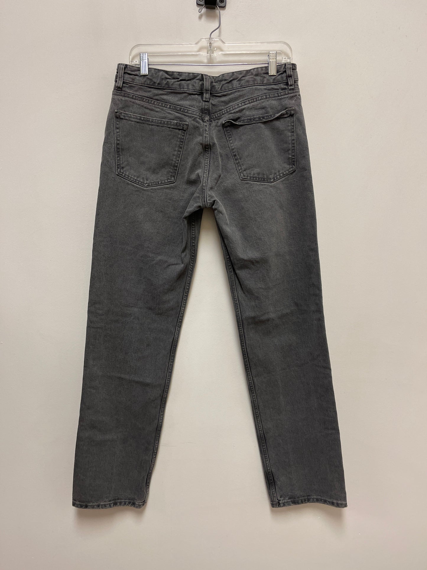 Jeans Straight By Zara In Black Denim, Size: 8