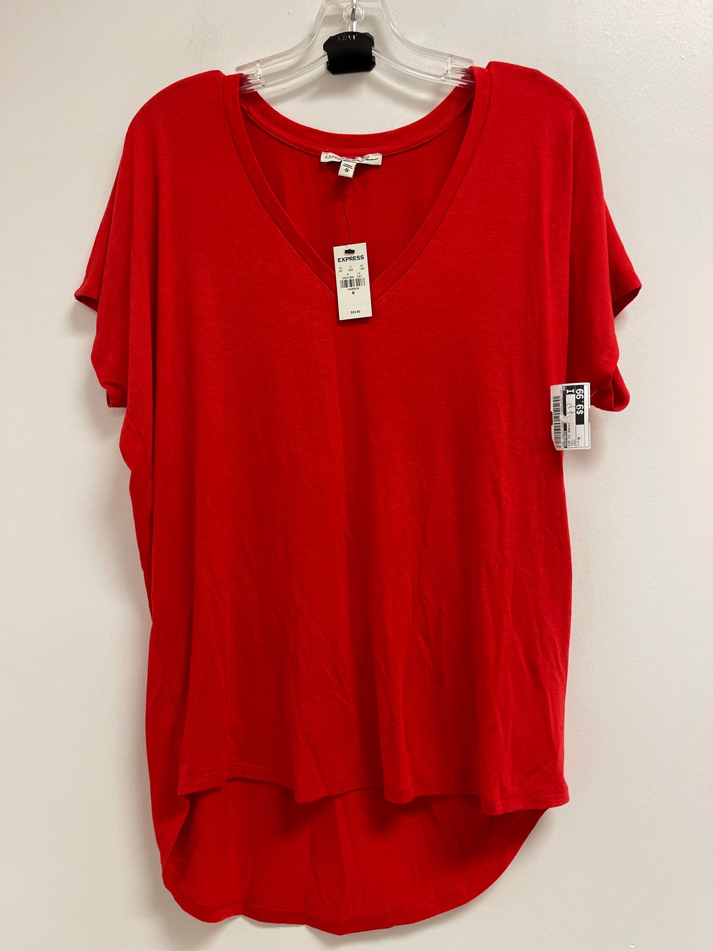 Top Short Sleeve Basic By Express In Red, Size: M