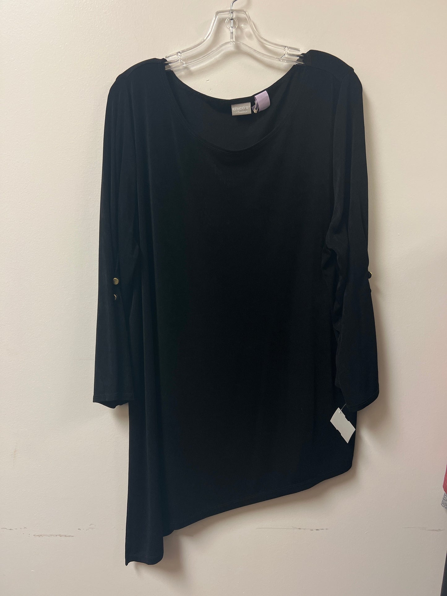 Top Long Sleeve By Chicos In Black, Size: 2x