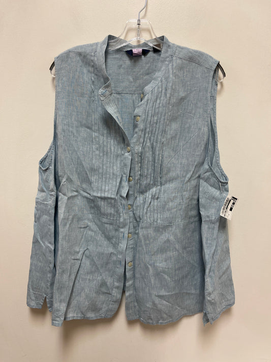 Top Sleeveless By Lands End In Blue Denim, Size: 2x