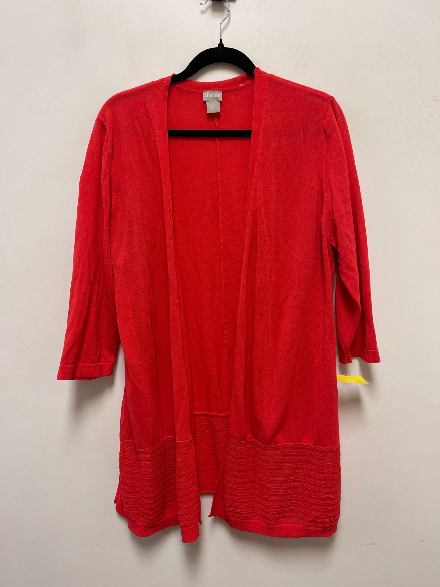 Sweater Cardigan By Chicos In Red, Size: Xl