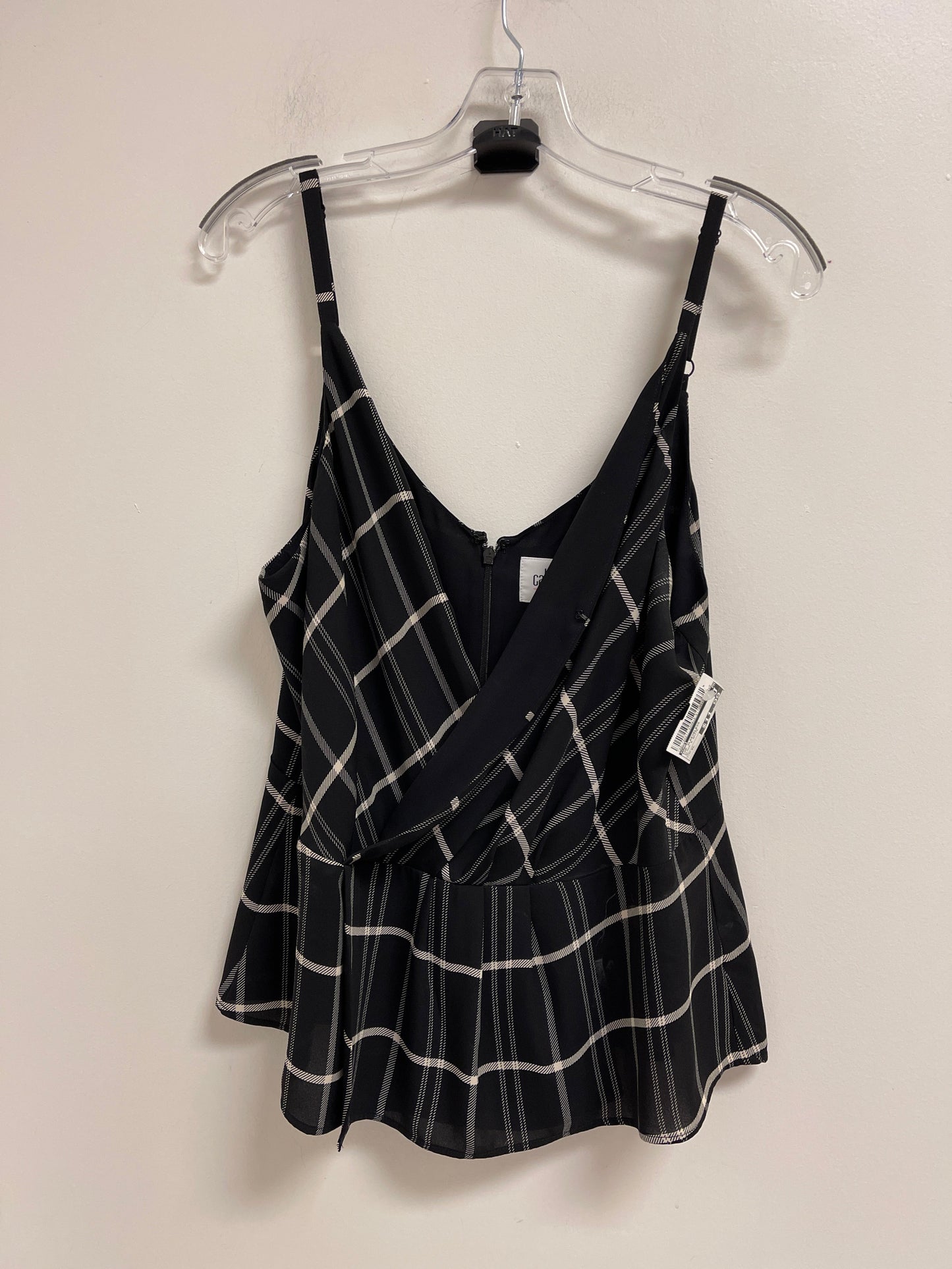 Top Sleeveless By Cabi In Black & White, Size: Xl