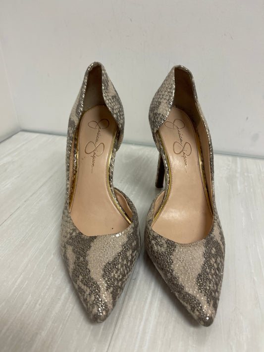 Shoes Heels Stiletto By Jessica Simpson In Snakeskin Print, Size: 8.5