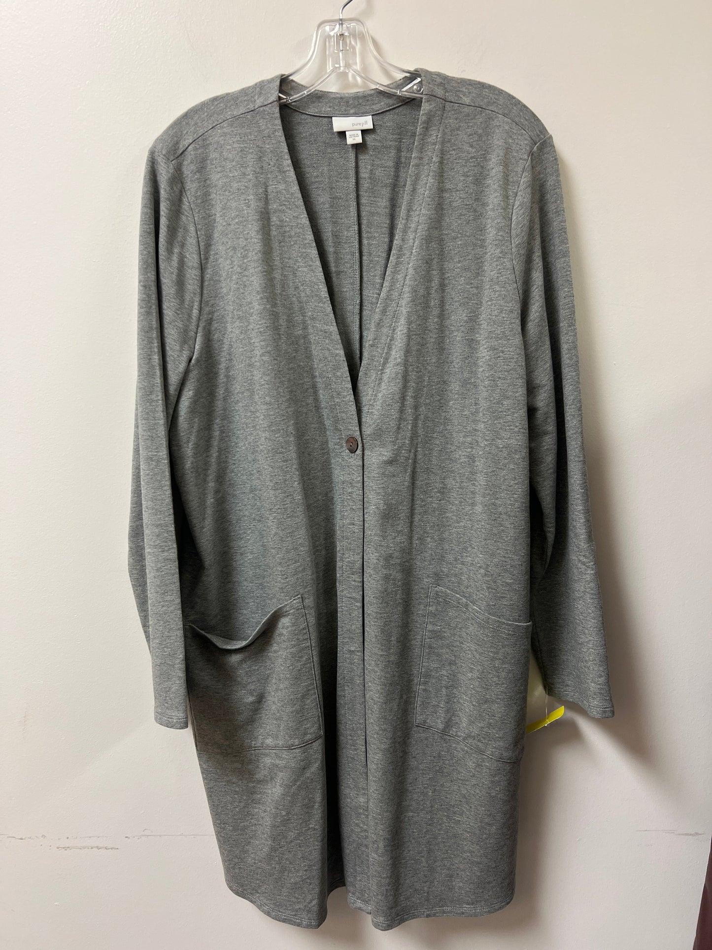 Cardigan By Pure Jill In Grey, Size: Xl