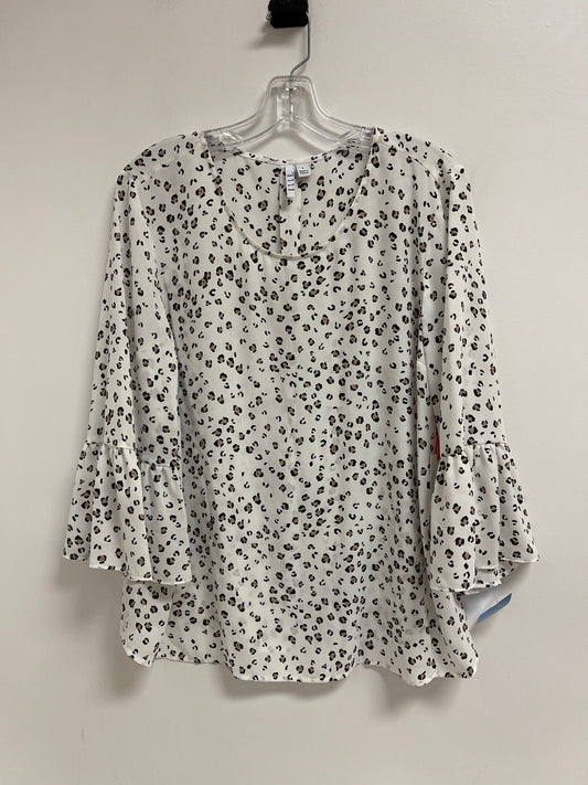 Top Long Sleeve By Elle In Animal Print, Size: L