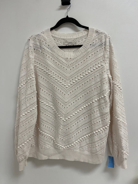 Sweater By Loft In Cream, Size: Xl