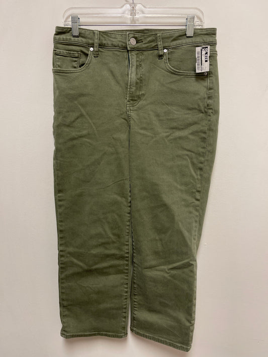 Jeans Straight By Chicos In Green Denim, Size: 6