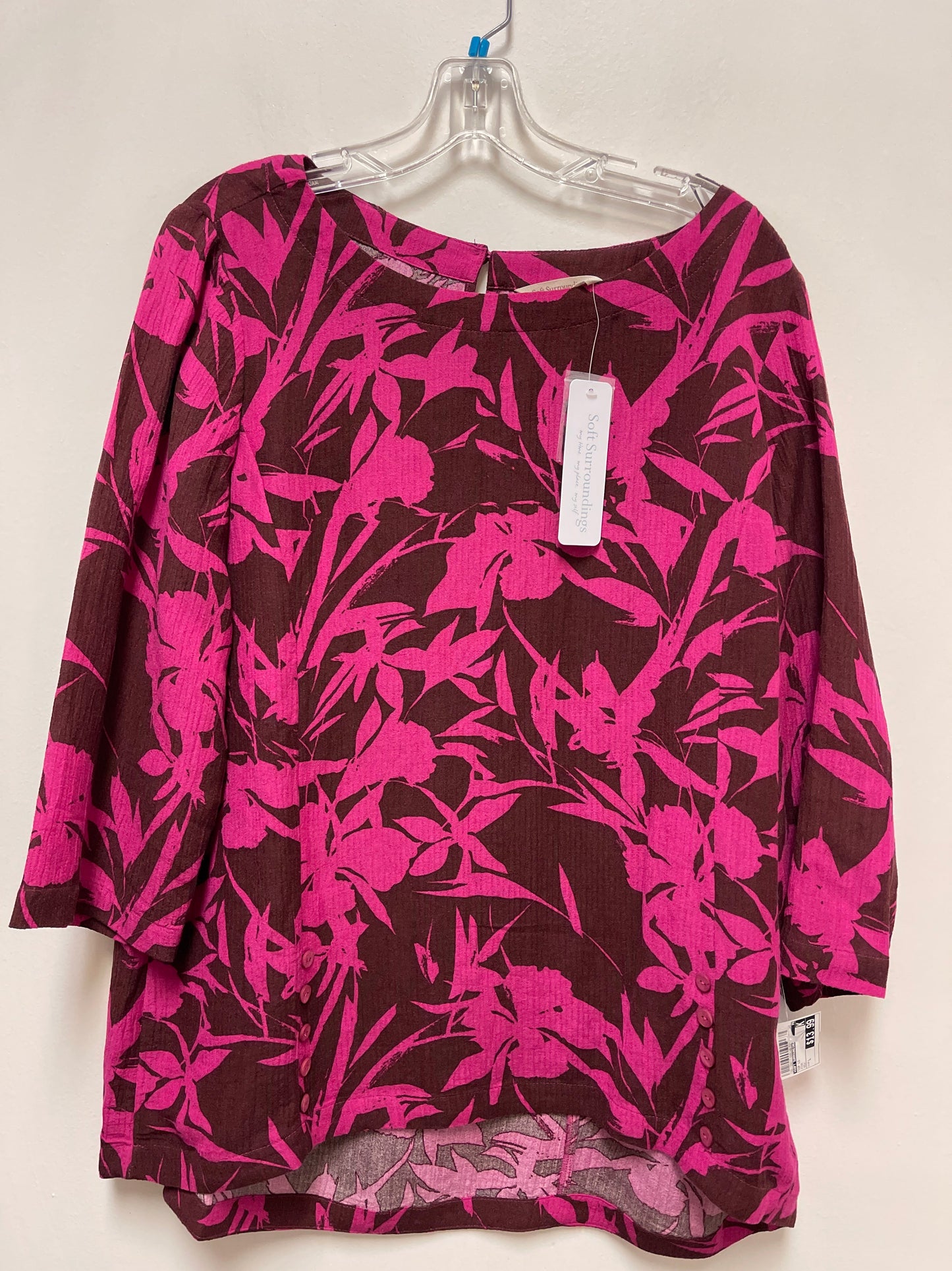 Top Long Sleeve By Soft Surroundings In Pink, Size: L