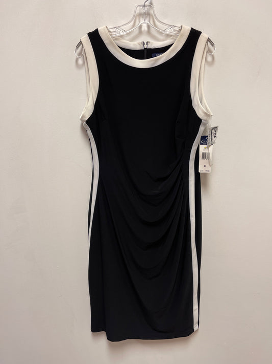 Dress Casual Midi By Chaps In Black & Cream, Size: Xl