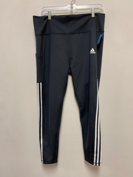 Athletic Leggings By Adidas In Grey, Size: Xl