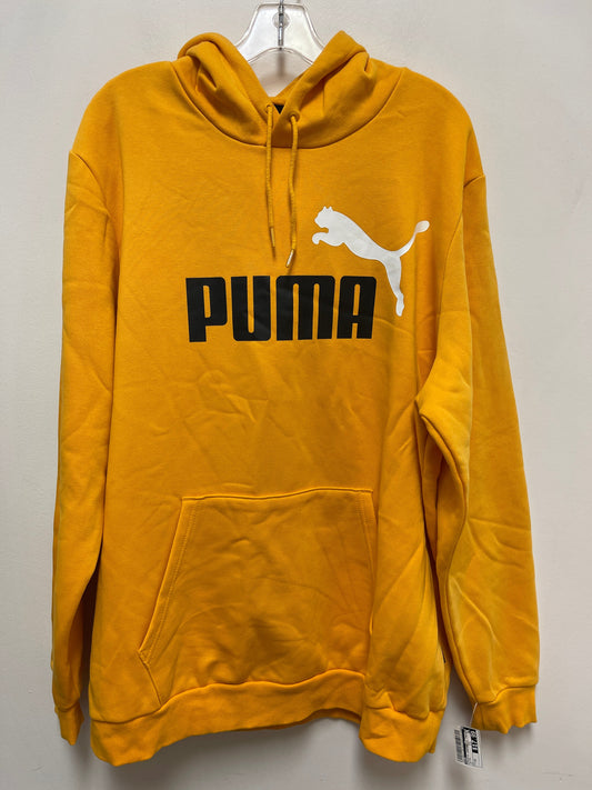 Athletic Sweatshirt Hoodie By Puma In Yellow, Size: 2x