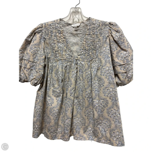 Top Short Sleeve By Crown And Ivy In Tan, Size: S