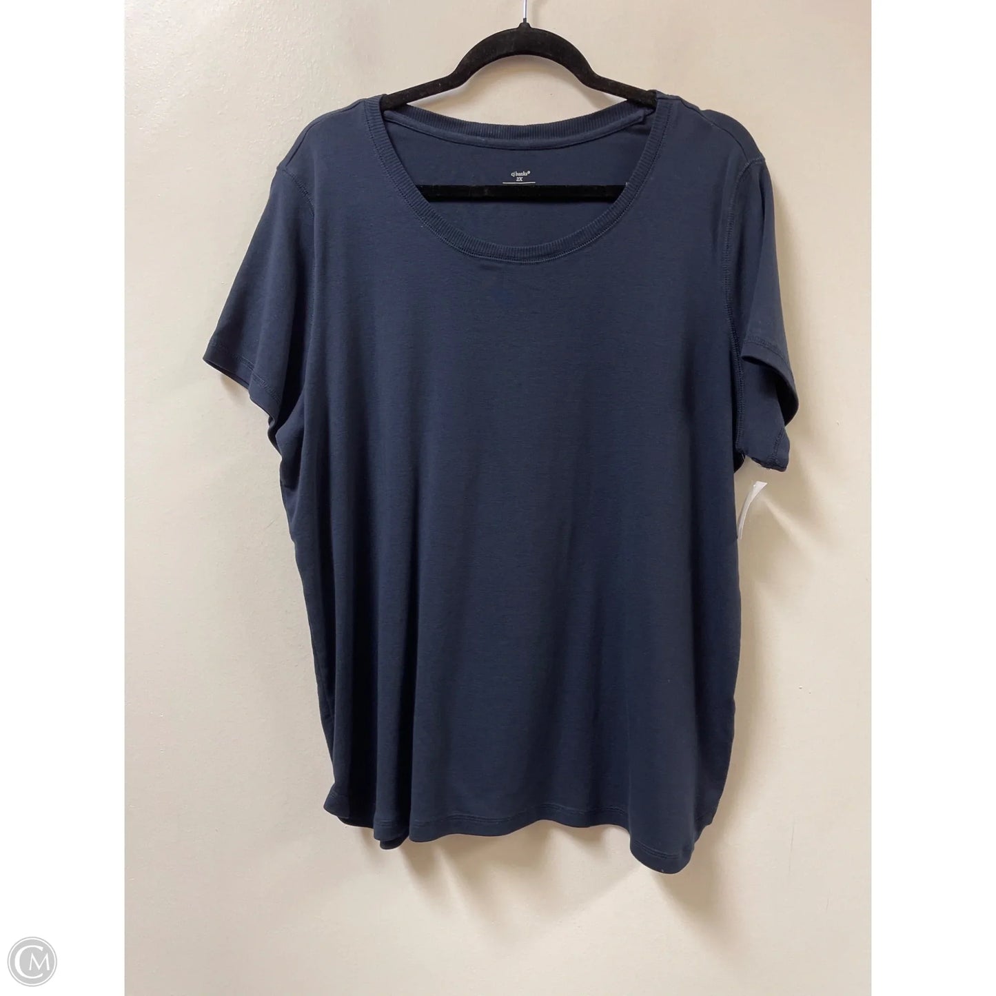 Top Short Sleeve By Cj Banks In Navy, Size: 2x