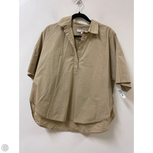 Top Short Sleeve By Loft In Beige, Size: S