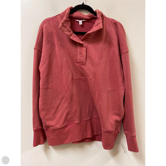Sweatshirt Collar By Time And Tru In Coral, Size: M