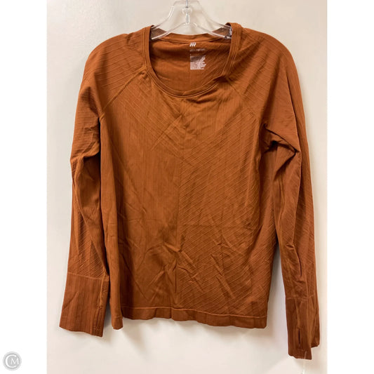 Athletic Top Long Sleeve Collar By All In Motion In Brown, Size: L