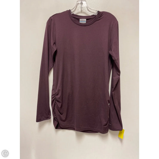 Athletic Top Long Sleeve Collar By Columbia In Purple, Size: M