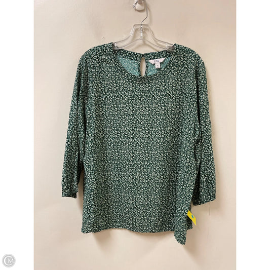 Top Long Sleeve By Croft And Barrow In Green, Size: 1x