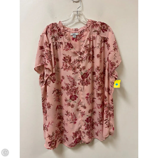Top Short Sleeve By Croft And Barrow In Pink, Size: 2x